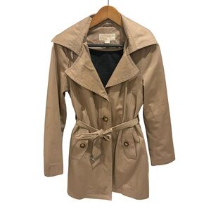 Michael by Michael Kors lined button-closure trench coat with belt
